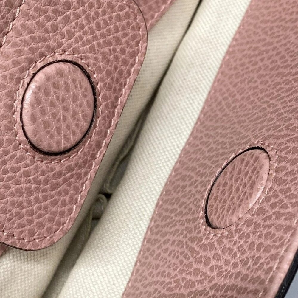 Auth GUCCI Swing 354408 Brown Pink Leather Tote Bag - Picture 7 of 16